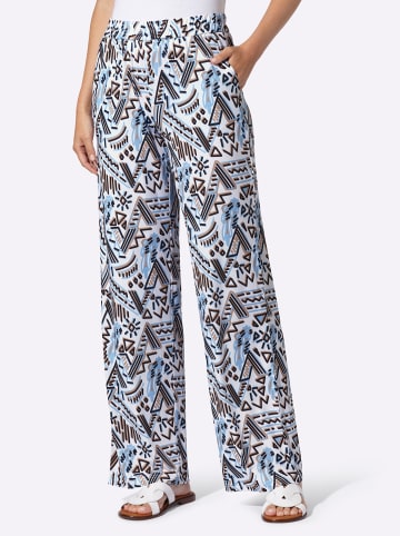 Heine Jersey-Hose in weiß-eisblau-bedruckt