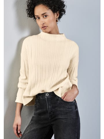 Street One Pullover mit Rippstruktur in Beige