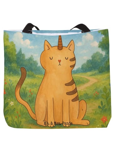 Mr. & Mrs. Panda Tasche Einhorn Katze Design ohne Spruch in Weiß