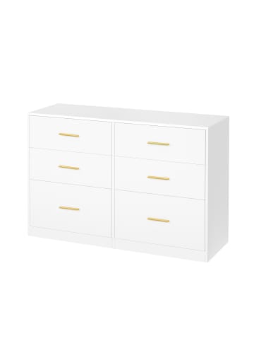 VASAGLE Kommode Custos in Weiß - (B)119 x (H)78 x (T)40 cm