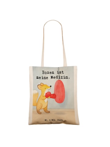 Mr. & Mrs. Panda Tragetasche Fuchs Boxen Design mit Spruch in Weiß