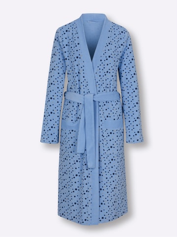 WITT WEIDEN Bademantel in himmelblau-marine-bedruckt
