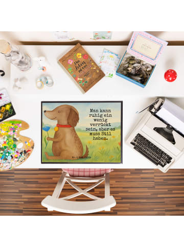 Mr. & Mrs. Panda Tischmatte Hund Blume Design mit Spruch in Weiß