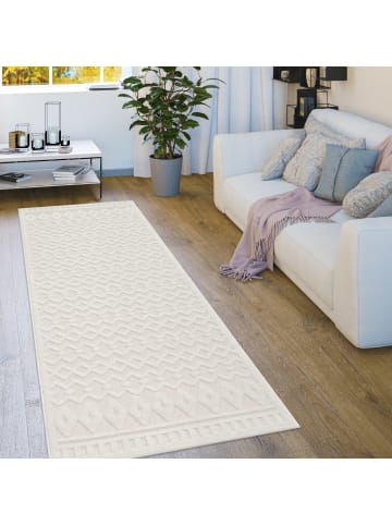 KADIMA DESIGN Teppich Kurzflor Struktur Wohnzimmer in Creme