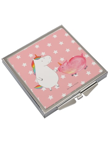 Mr. & Mrs. Panda Handspiegel Einhorn Schwein ohne Spruch in Rot Pastell