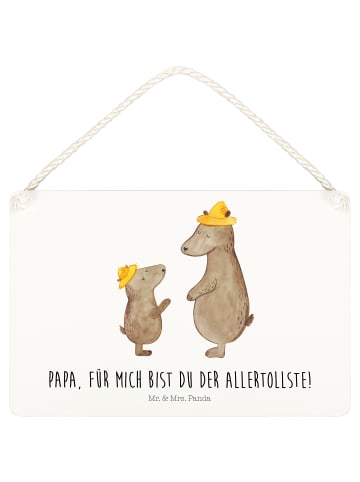 Mr. & Mrs. Panda Deko Schild Bären mit Hut mit Spruch in Weiß