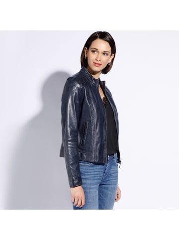 Wittchen Stylish leather jacket, woman in Dark blue