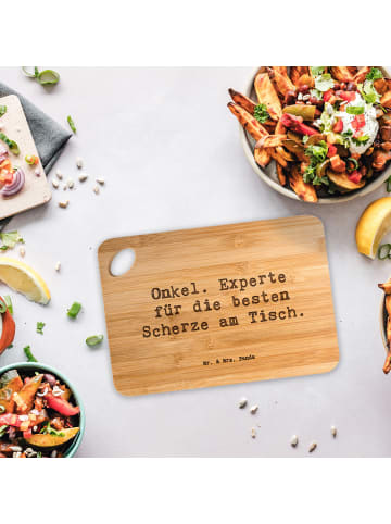 Mr. & Mrs. Panda Schneidebrett Spruch Onkel Scherzkönig mit Spruch in Braun