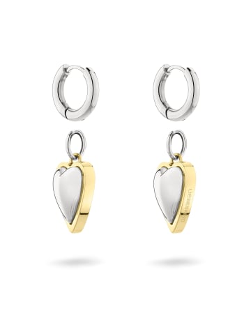 LIEBESKIND BERLIN Creolen Metal Heart in bicolor silber/gold