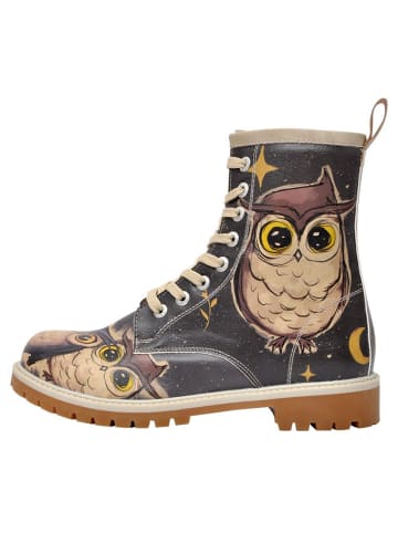 Dogo Longe Boots - Owls Family 37 in Schwarz