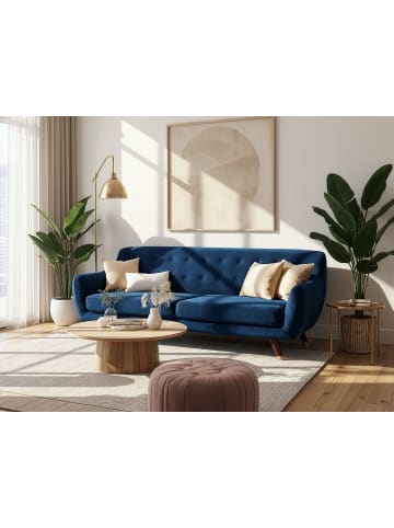 Beliani 3-Sitzer Sofa BODO in Blau/Gold/Braun - (W) 188 x (H) 84 x (L) 85 cm