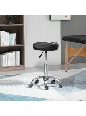 HOMCOM Rollhocker-48L x 48B x 54-69H cm-Schwarz