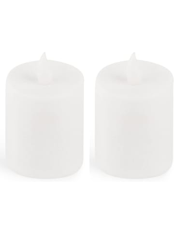 Novaliv LED Kerze Outdoor 2x weiß Grablichter LED mit Batterie Dauerkerze LED in Weiß