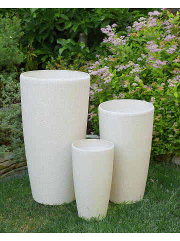 Beliani Outdoor Blumentopf ABDERA in Beige - (W) 31 x (H) 58 x (L) 31 cm