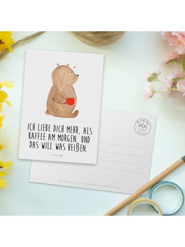Mr. & Mrs. Panda einzelkarte Bär Morgenkaffee mit Spruch in Weiß