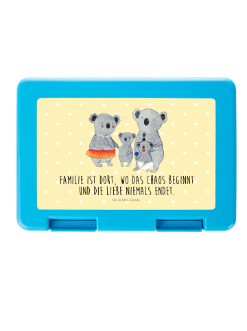 Mr. & Mrs. Panda Brotdose Koala Familie mit Spruch in Gelb Pastell