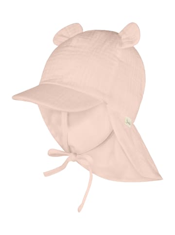 Sterntaler Schirmmütze mit Nackenschutz Ohren in puder rose