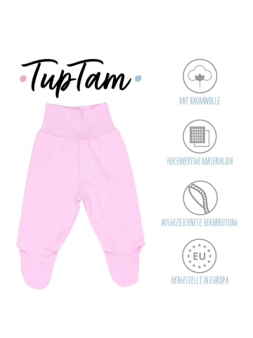 TupTam Baby Strampelhose mit Fuß 5er Pack in rosa/rot
