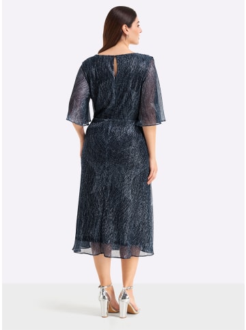 sheego Chiffonkleid in tiefblau-bleu-gemustert