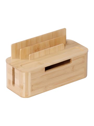 relaxdays Kabelbox in Natur - (B)30 x (H)16 x (T)13 cm