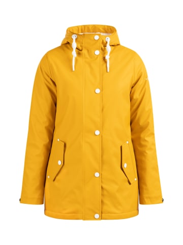 DreiMaster Damen Regenjacke Mit Webpelzfutter in Senf