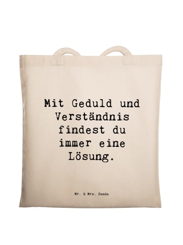 Mr. & Mrs. Panda Stofftasche Spruch Konflikte friedlich lösen mi... in Creme
