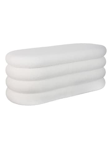 relaxdays Sitzbank in Weiß - (B)110 x (H)42 x (T)45 cm