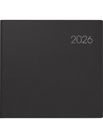 BRUNNEN Quadratkalender 766 21x20,5cm 1 Woche/2 Seiten Balacron-Einband schwarz 2026