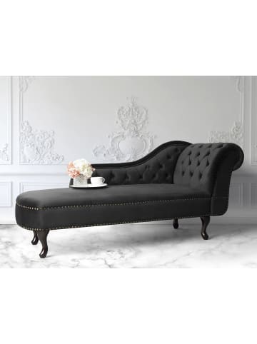 Beliani Chaiselongue NIMES in Schwarz/Braun - (W) 169 x (H) 79 x (L) 65 cm