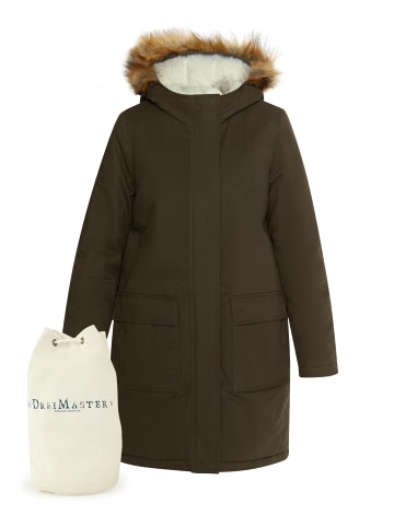 DreiMaster Vintage Winterparka + Shopping Bag - Set in Dunkeloliv