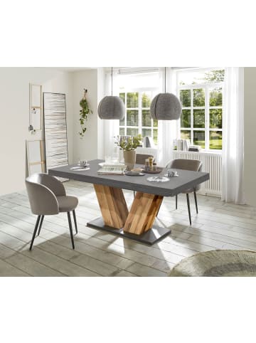 58 aufm Kessel ESSTISCH ausziehbar Elena 180x90x76 Plankeneiche/Graphit