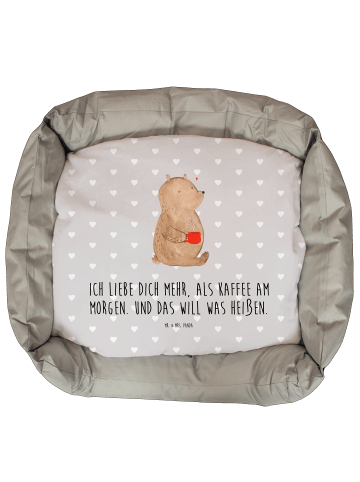 Mr. & Mrs. Panda Katzenkörbchen Bär Morgenkaffee mit Spruch in Grau Pastell