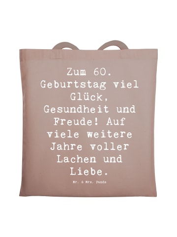 Mr. & Mrs. Panda Tüte Spruch 60. Geburtstag Glück mit Spruch in Braun Pastell