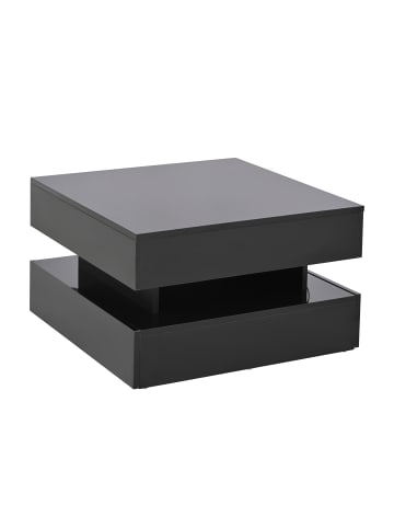 ABRIHOME Anhebbarer Couchtisch Sofatisch mit LED und Stauraum 65 x 65 x 38.5 cm 