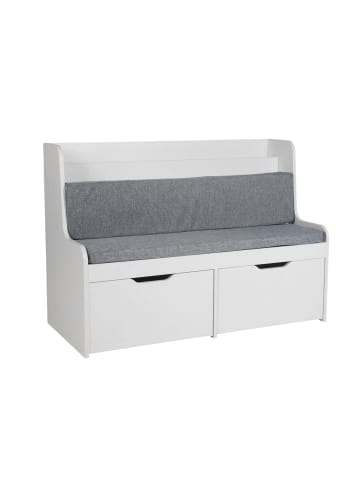 relaxdays Kinderbank in Grau/Weiß - (B) 100 x (H) 70 x (T) 45 cm