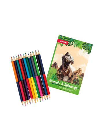 ROTH Set Ausmalbuch mit Buntstiften, Tyrannosaurus in Grün