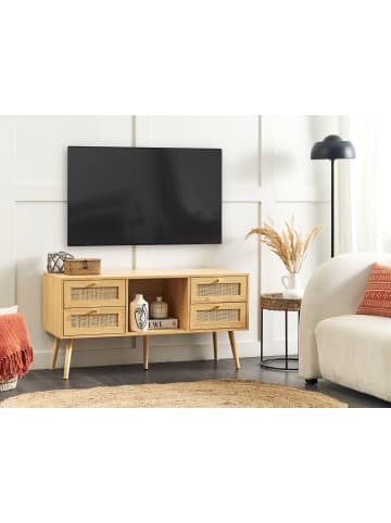 Beliani TV-Schrank PEROTE in Braun/Gold - (W) 120 x (H) 60 x (L) 40 cm
