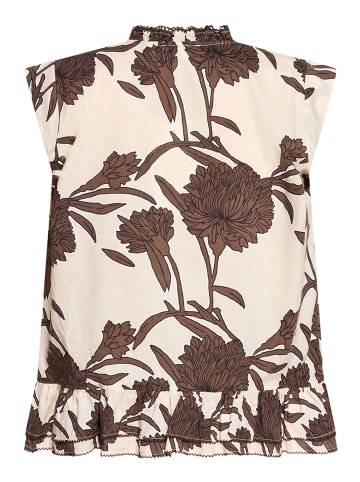 CARTOON Casual-Bluse mit Raffung in Beige/Braun