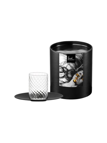 Eisch Espressoglas mit Untertasse Twist 100 ml in schwarz