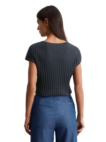 Marc O'Polo Pointelle-T-Shirt slim in Dark Navy