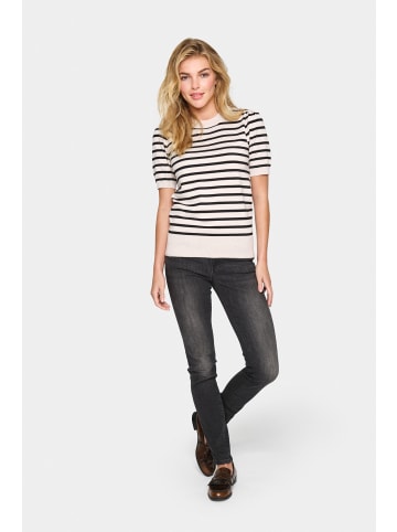 SAINT TROPEZ Strickpullover MilaSZ Gerade Passform in Gray Morn Mila Stripe