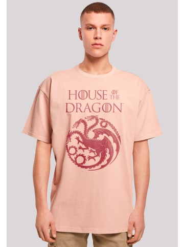 F4NT4STIC Heavy Oversize T-Shirt House Of The Dragon Targaryen Crest Logo in amber