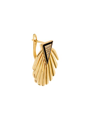IZIA Women Latch Back Earrings in Rose Gold Black