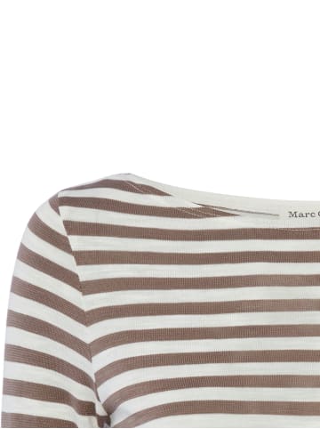 Marc O'Polo Langarmshirt in schlamm weiß - 0002