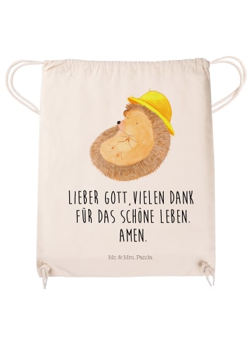 Mr. & Mrs. Panda Jutebeutel Igel Beten mit Spruch in Creme