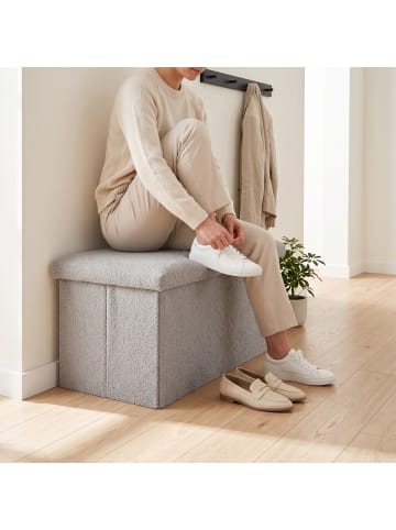 relaxdays Sitzbank in Grau - (B)38 x (H)38 x (T)76 cm