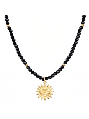Lulu & Jane Halskette Sonne aus Metall-Legierung mit Glas in gelbgold