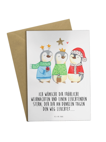 Mr. & Mrs. Panda Beileidskarte Winterzeit Heilige drei Könige mi... in Weiß