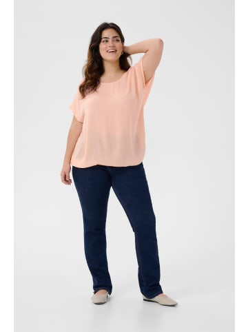 KAFFE curve Kurzarm-Bluse KCami in Peach Nectar