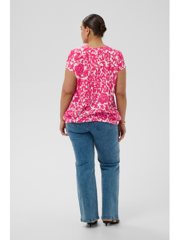 KAFFE curve Bluse kurzarm KCvilana Loose fit in Beetroot Purple Chalk Flower